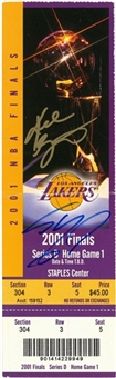 Kobe Bryant & Shaquille ONeal Dual Signed Los Angeles Lakers 2001 NBA Finals Game 1 Full Ticket (PSA/DNA & Panini)
